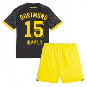 Borussia Dortmund Mats Hummels #15 Koszulka Wyjazdowych Dziecięca 2023-24 Krótki Rękaw (+ Krótkie spodenki)